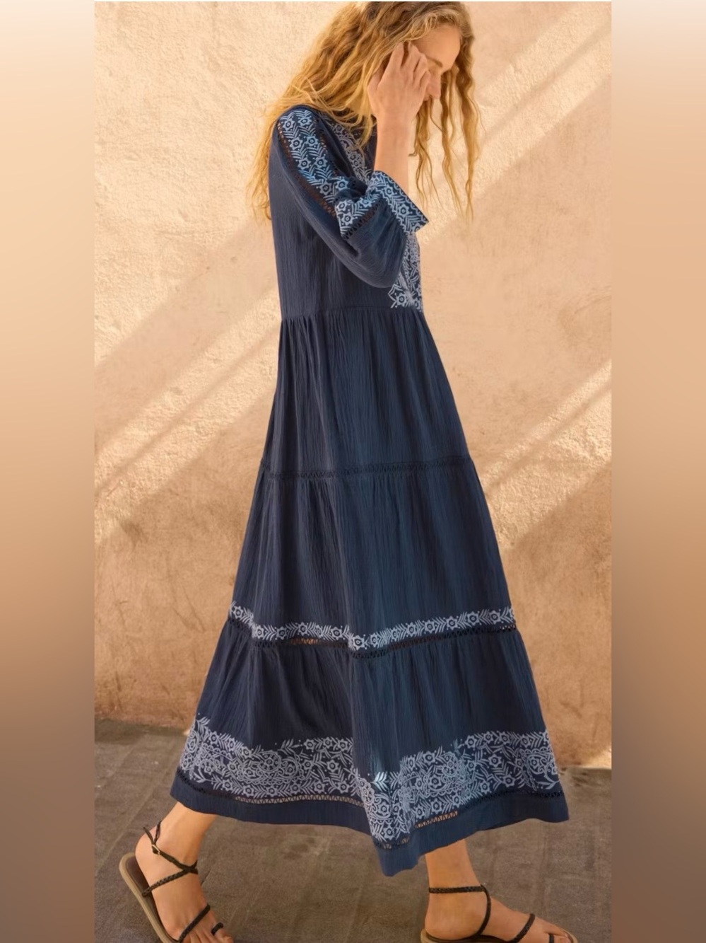 NWT Wrap London Embroidered
Crinkle Cotton & Linen Dress 6 - Picture 12 of 15